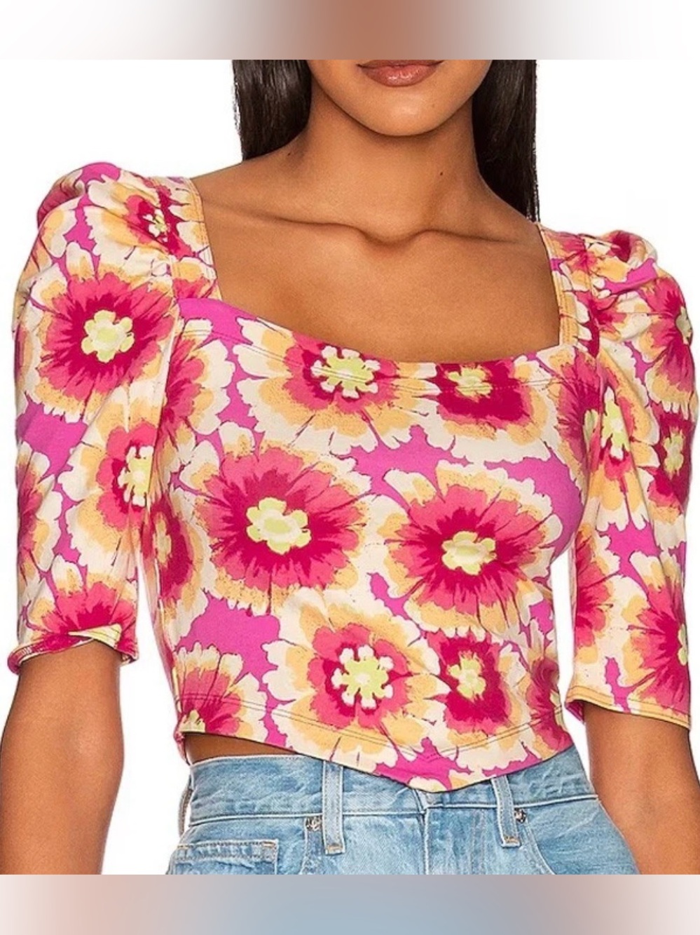 Free People "Give Me More" floral crop top